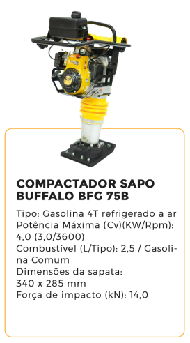 compactador sapo buffalo bfg 75b- alugar na blomaq manaus