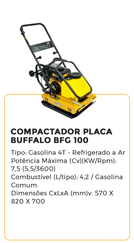 compactador placa buffalo bfg 100- alugar na blomaq manaus