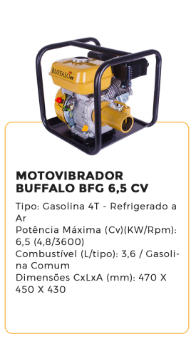 motovibrador buffalo bfg 6,5 cv - alugar na blomaq manaus