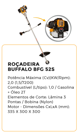 roçadeira buffalo bfg 52s - alugar na blomaq manaus