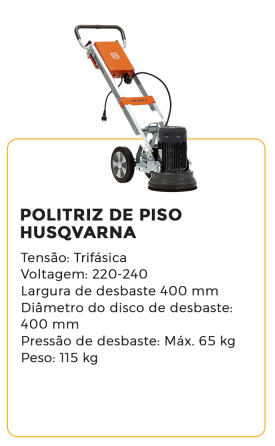 politriz de piso husqvarna - alugar na blomaq manaus