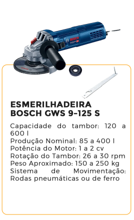 esmelhideira bosch gws 9-125 s - alugar na blomaq manaus