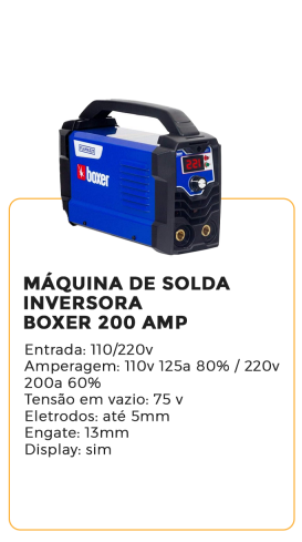 máquina de solda inversora boxer 200 amb