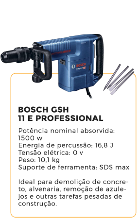 bosch gsh 11 e professional - alugar na blomaq manaus
