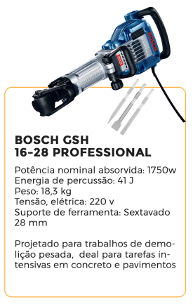 bosch gsh 16-28 professional - alugar na blomaq manaus