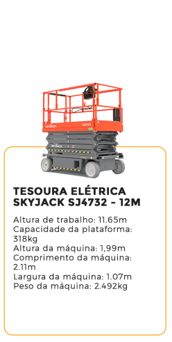 tesoura elétrica skyjack sj4732 - 12m - alugar na blomaq manaus